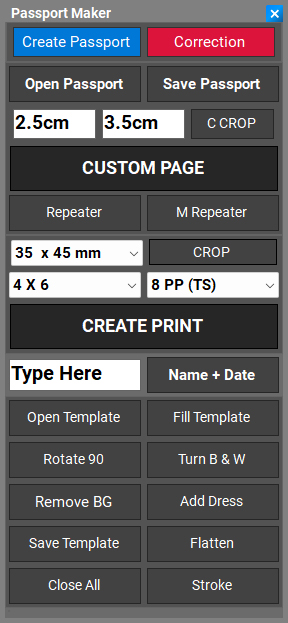 Photoshop Toolkit passport photo maker